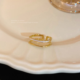 Золотое двухслойное кольцо в стиле ретро женская мода