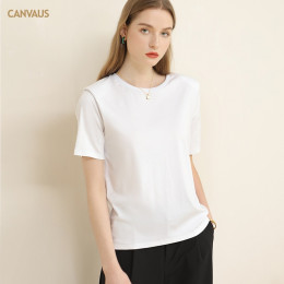 Классическая женская футболка белого цвета CANVAUS