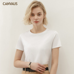 Классическая лёгкая женская футболка с коротким рукавом CANVAUS