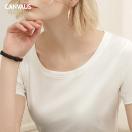 Классическая женская футболка CANVAUS с широким круглым вырезом