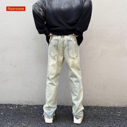 Стильные светлые рваные мужские джинсы с карманами в стиле ретро