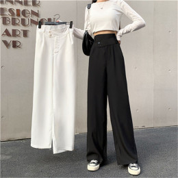Тонкие свободные брюки в корейском стиле с модным поясом