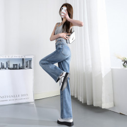 Классические женские широкие джинсы с высокой талией