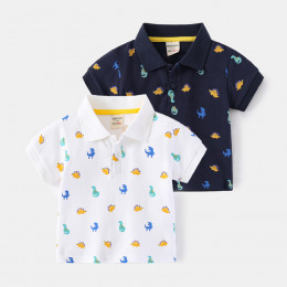 Яркая рубашка с коротким рукавом с паттерном с динозаврами для мальчиков